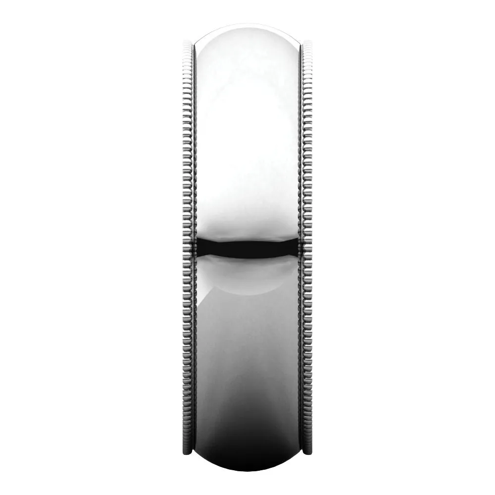 Platinum 6mm Milgrain Comfort Fit Band, Size 11