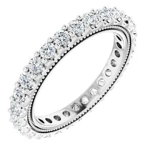 Platinum 7/8 CTW Natural Diamond Eternity Band Size 4