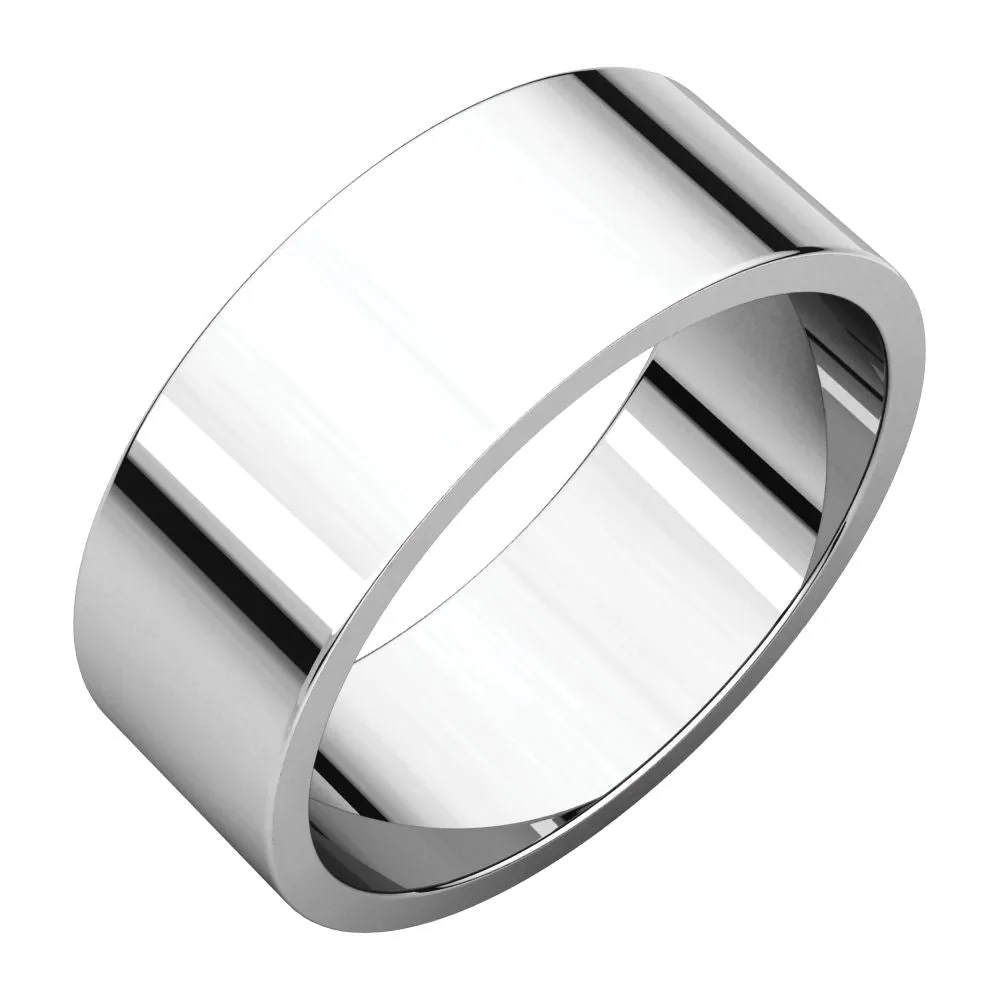 Platinum 7mm Flat Band, Size 10.5