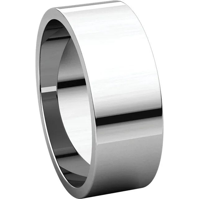 Platinum 7mm Flat Band, Size 10.5