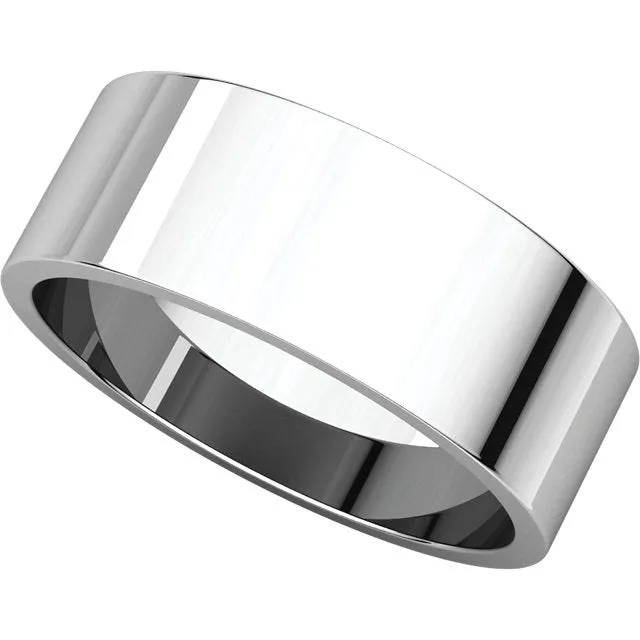 Platinum 7mm Flat Band, Size 10.5