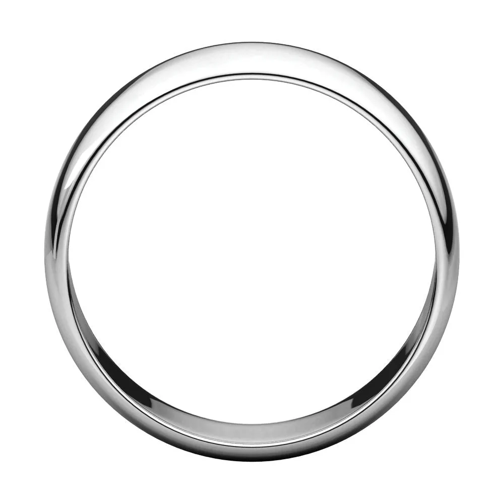 Platinum 7mm Half Round Light Band, Size 12