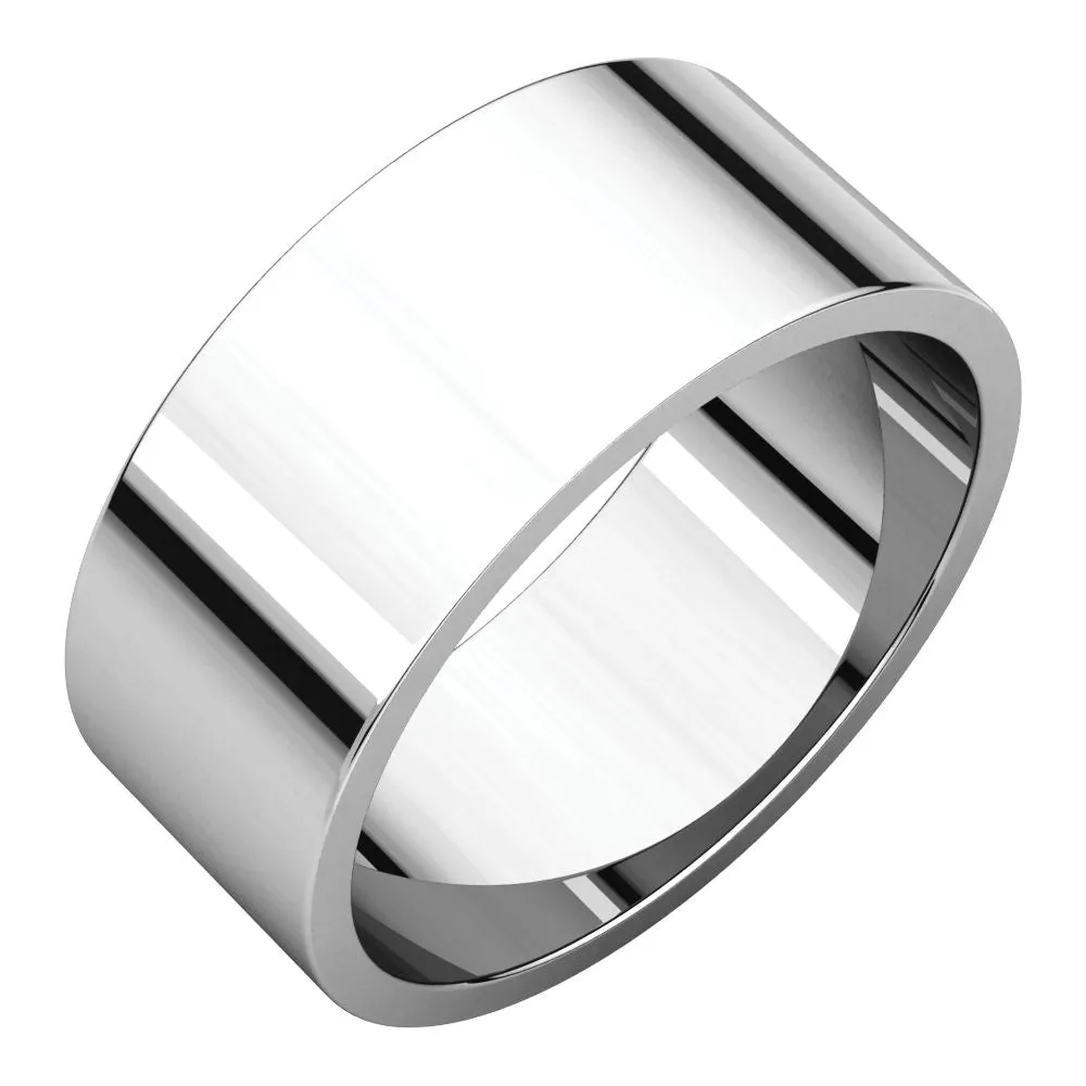 Platinum 8mm Flat Band, Size 10