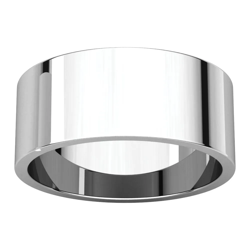 Platinum 8mm Flat Band, Size 10