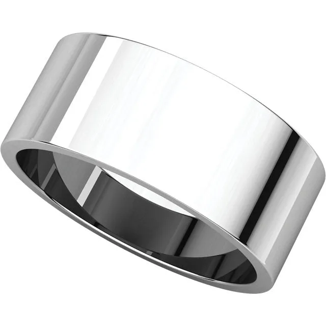 Platinum 8mm Flat Band, Size 10