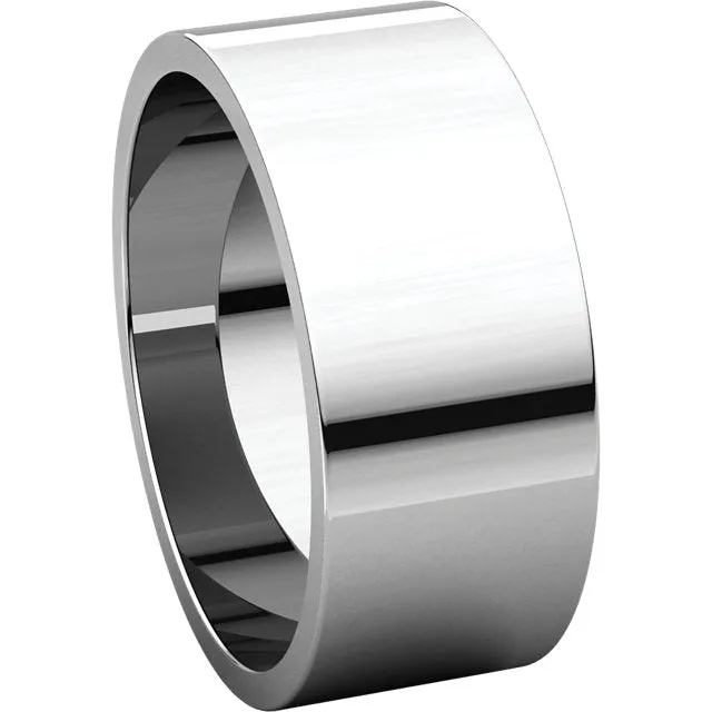 Platinum 8mm Flat Band, Size 10