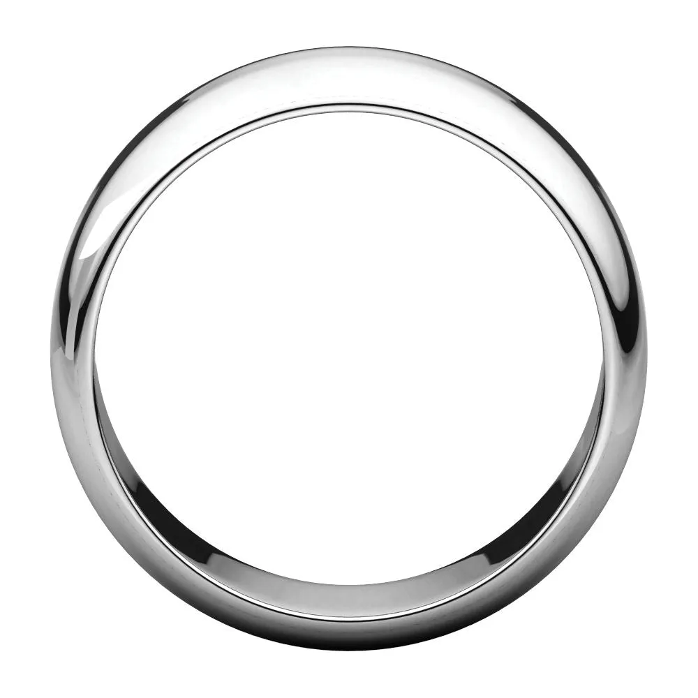 Platinum 8mm Half Round Band, Size 10