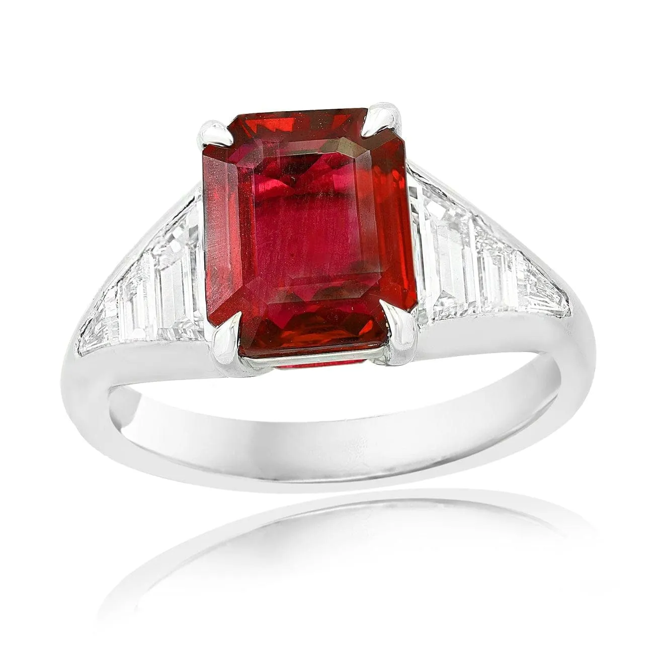 PLATINUM DIAMOND AND RUBY RING