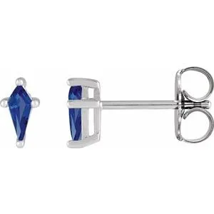 Platinum Lab-Grown Blue Sapphire Earrings