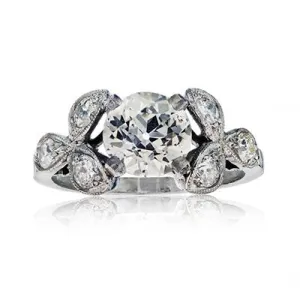 Platinum Leaf 1910 Engagement Ring