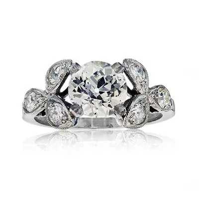 Platinum Leaf 1910 Engagement Ring