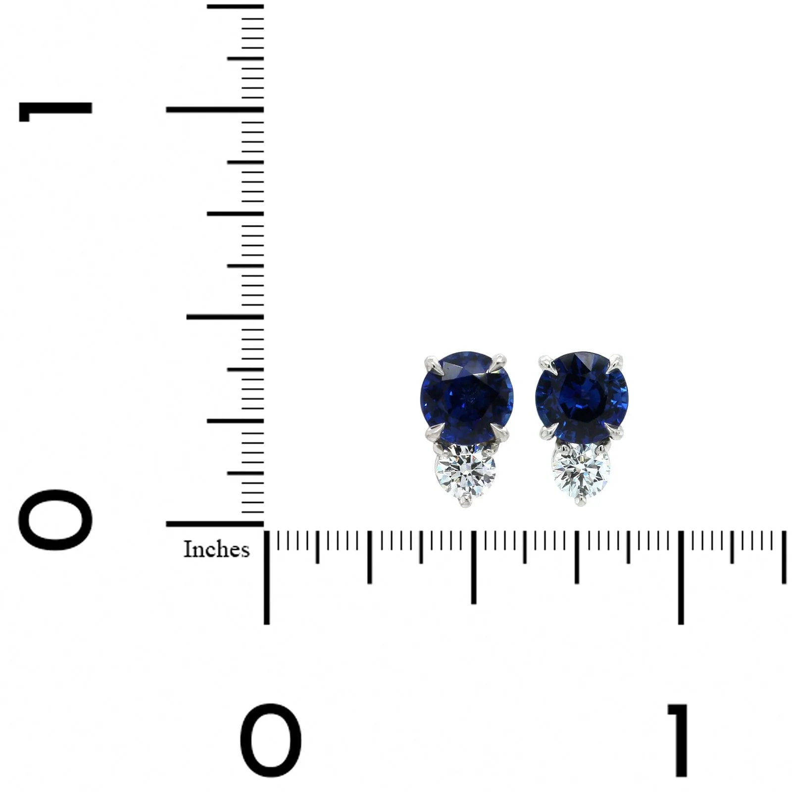 Platinum Sapphire and Diamond Stud Earrings