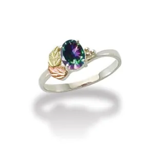 Pretty Mystic Fire Topaz - Sterling Silver Black Hills Gold Ring