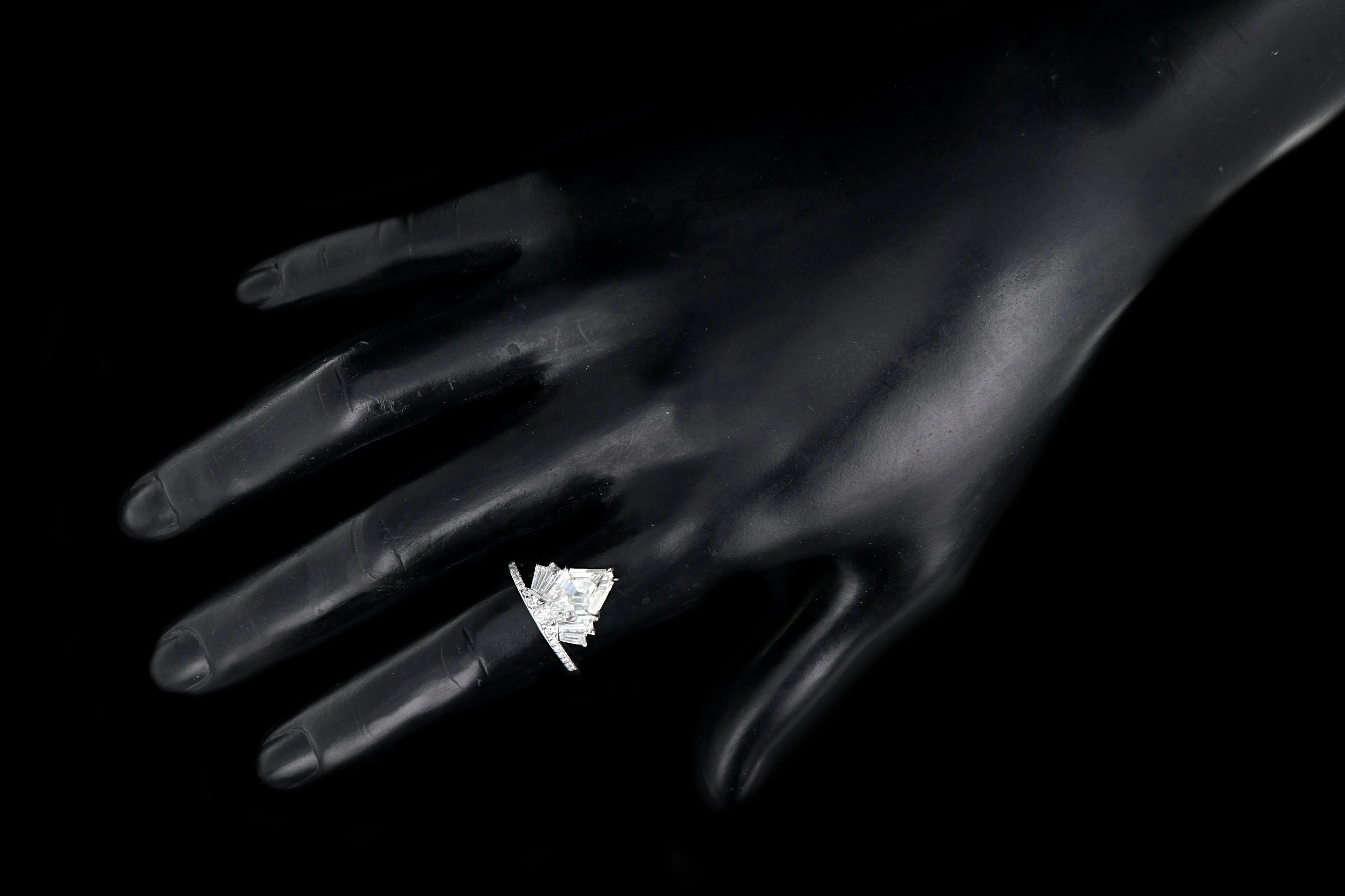 "The Gatsby" Platinum 2.49 Carat Kite/Lozenge Cut Diamond Engagement Ring