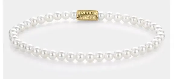 Rebel & Rose Pearl Gem Gold Bracelet 4mm
