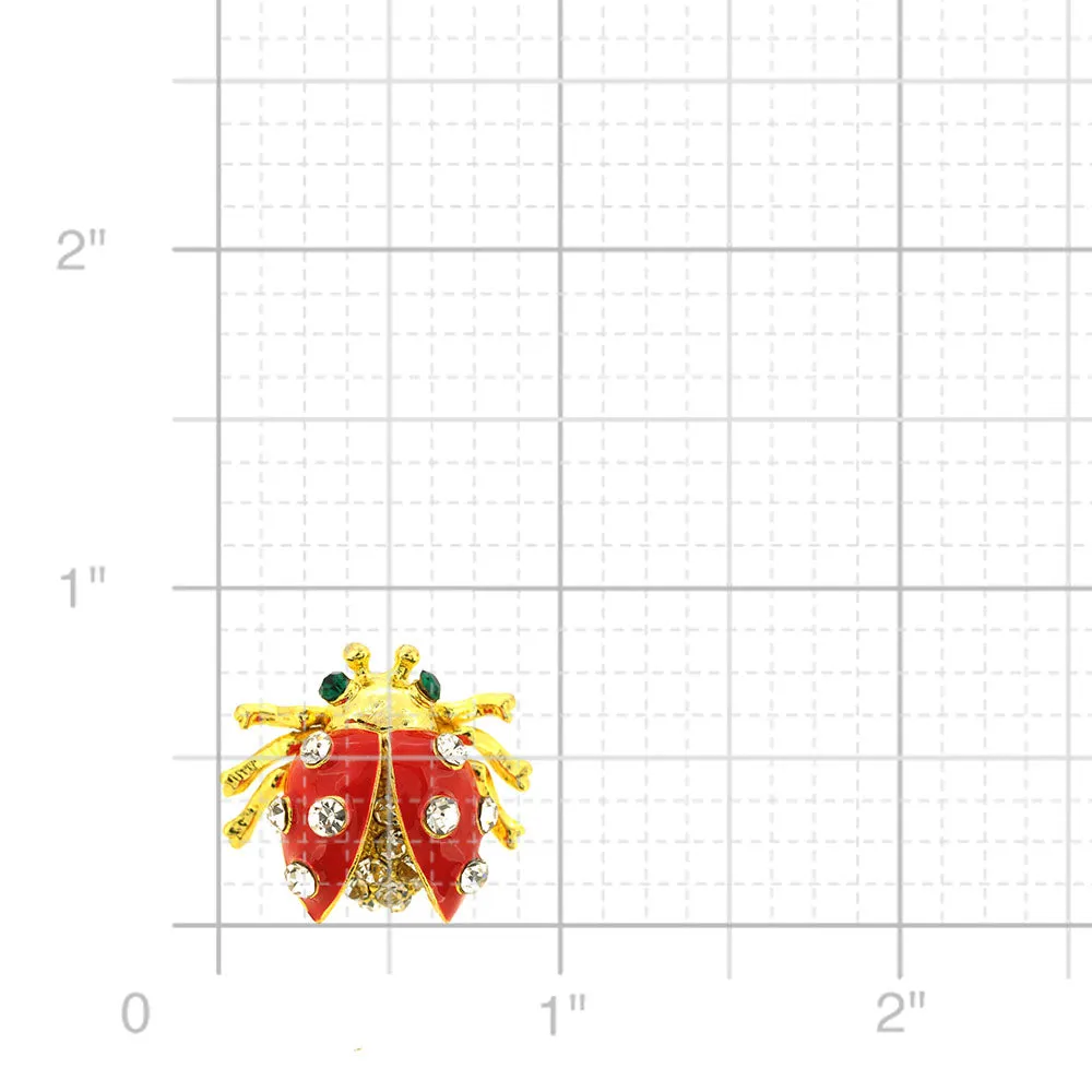 Red Ladybug Crystal Lapel Pin