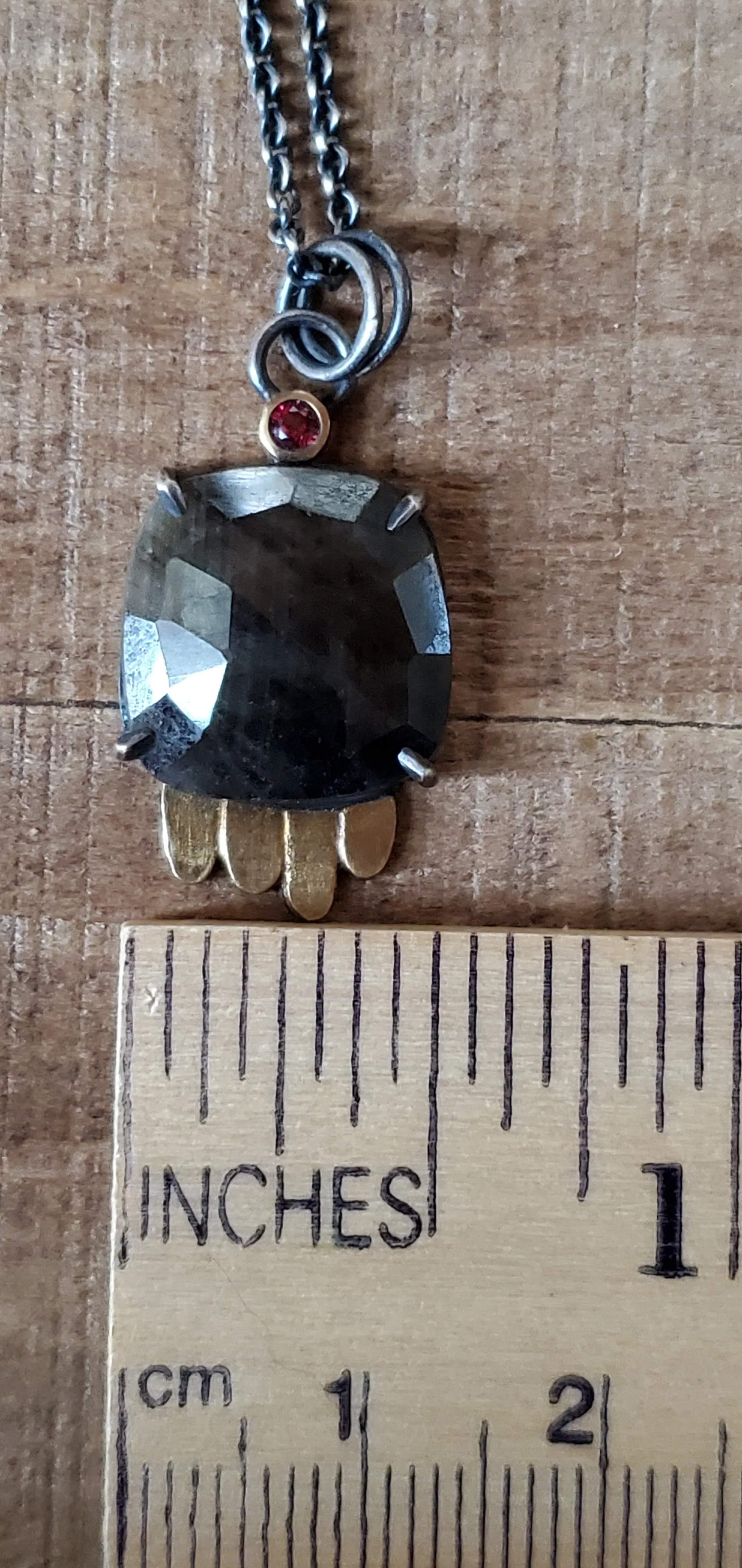 Renee Ford Metals SS/18K Chocolate Sapphire w/Garnet