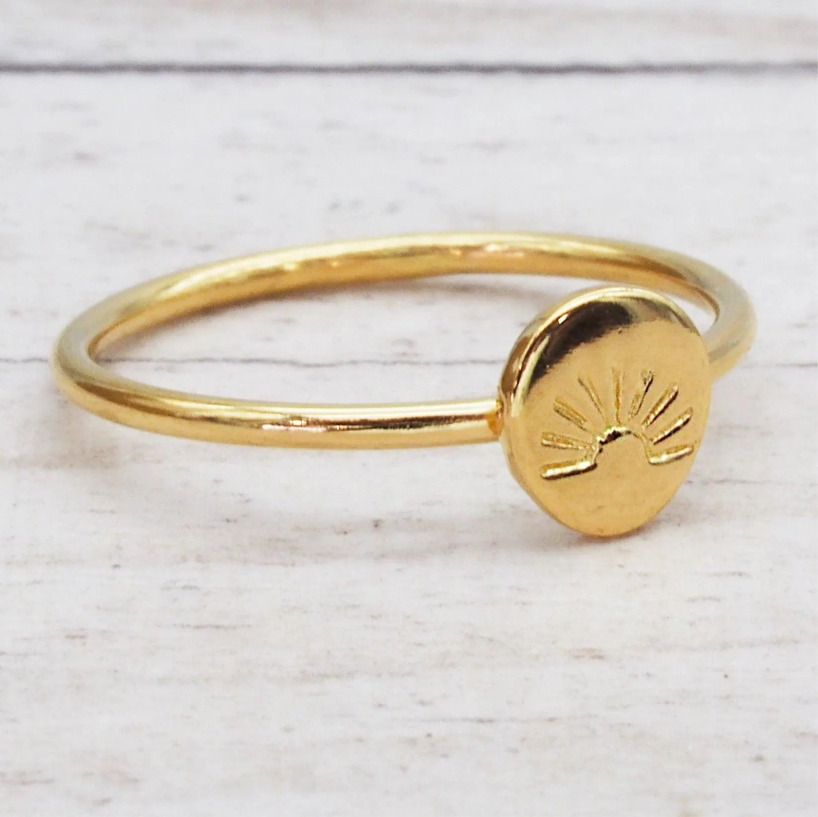 Rising Sun Dainty Gold Ring