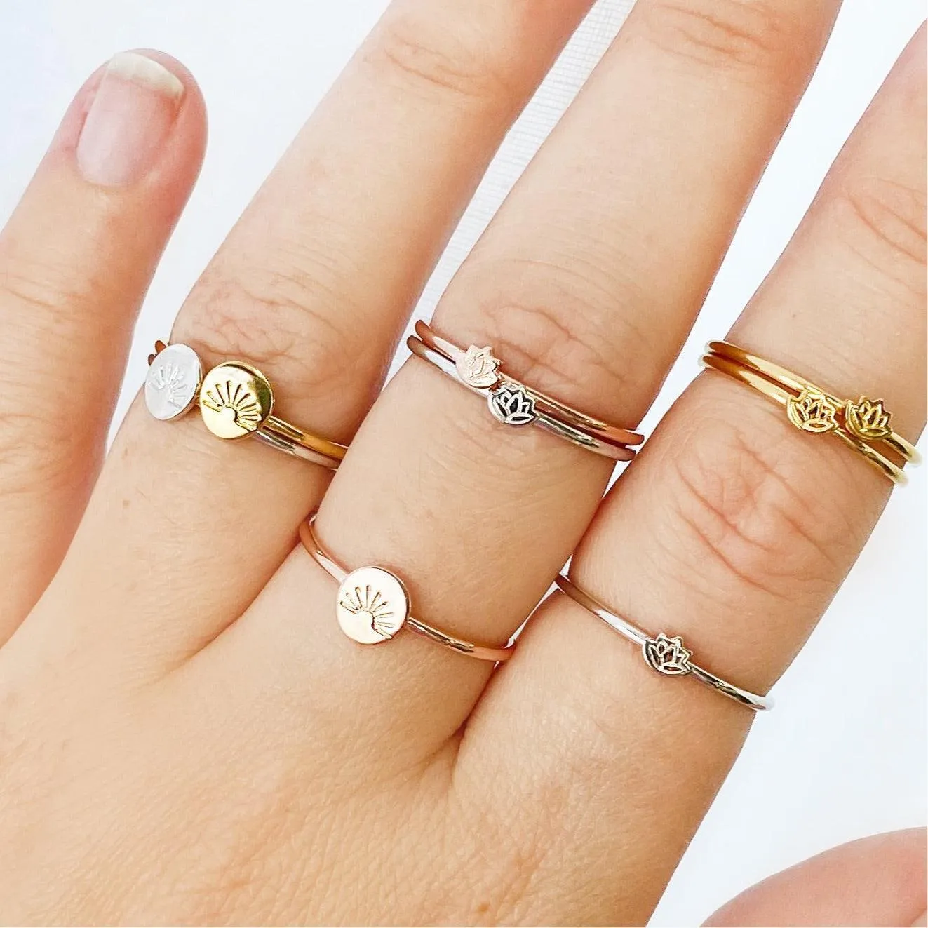 Rising Sun Dainty Gold Ring