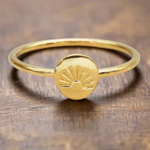 Rising Sun Dainty Gold Ring
