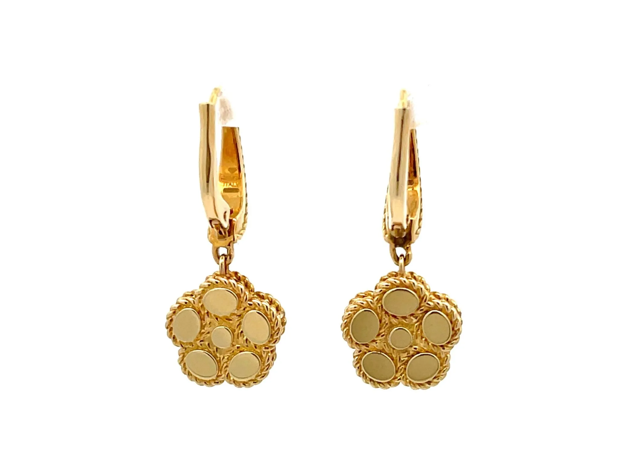 Roberto Coin Diamond Daisy Drop Earrings in 18k Yellow Gold