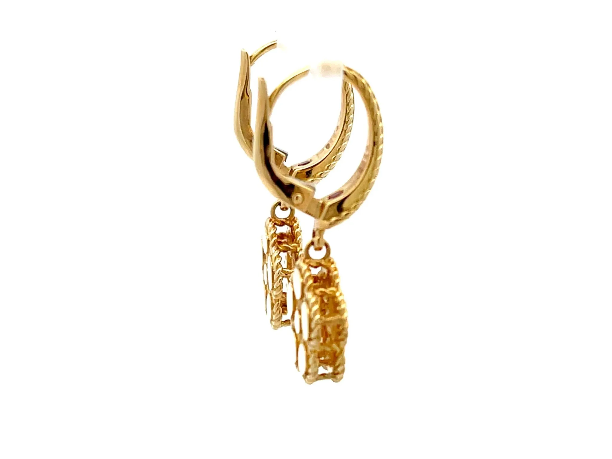 Roberto Coin Diamond Daisy Drop Earrings in 18k Yellow Gold