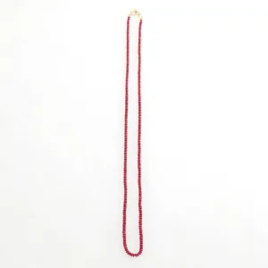 Rondelle Ruby Necklace 18K Yellow Gold, 20"