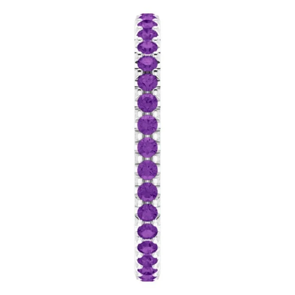 Round Pavé Amethyst Eternity Band