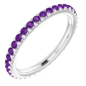 Round Pavé Amethyst Eternity Band