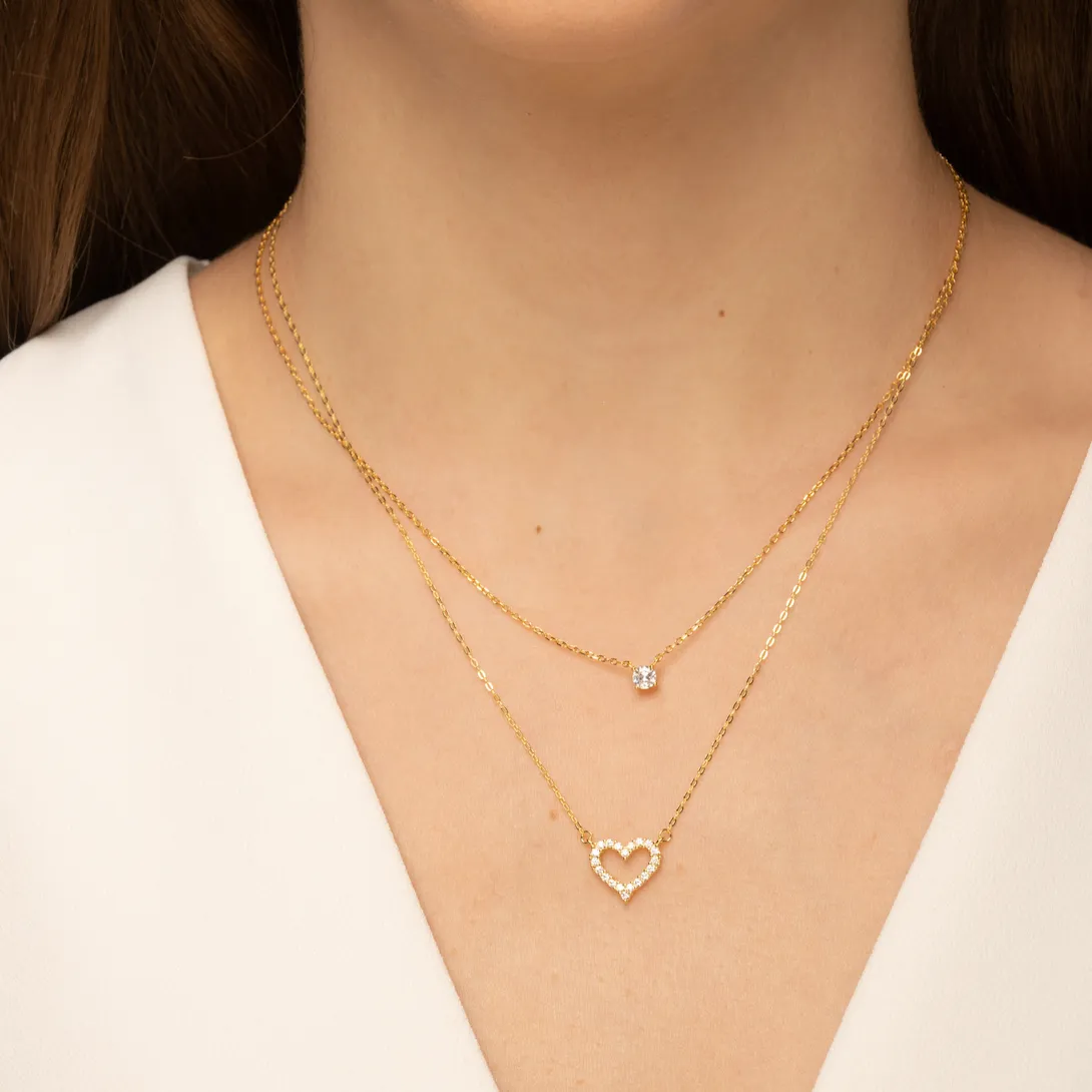 Round Sapphire Chain Necklace