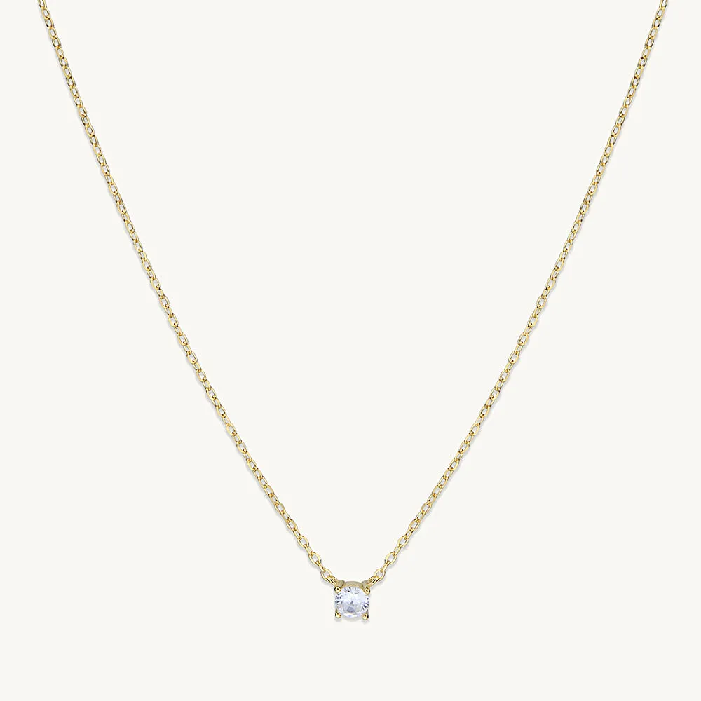 Round Sapphire Chain Necklace