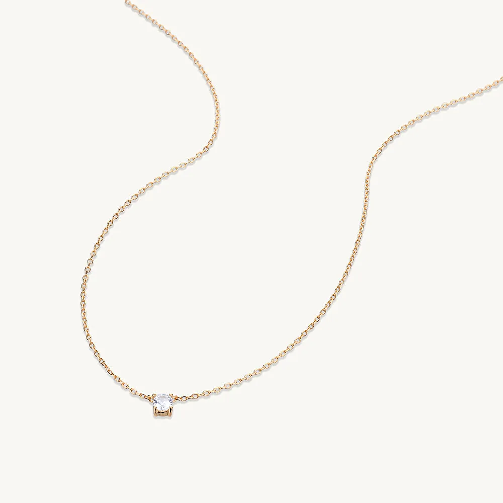 Round Sapphire Chain Necklace