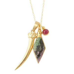 Ruby in zoisite charm necklace