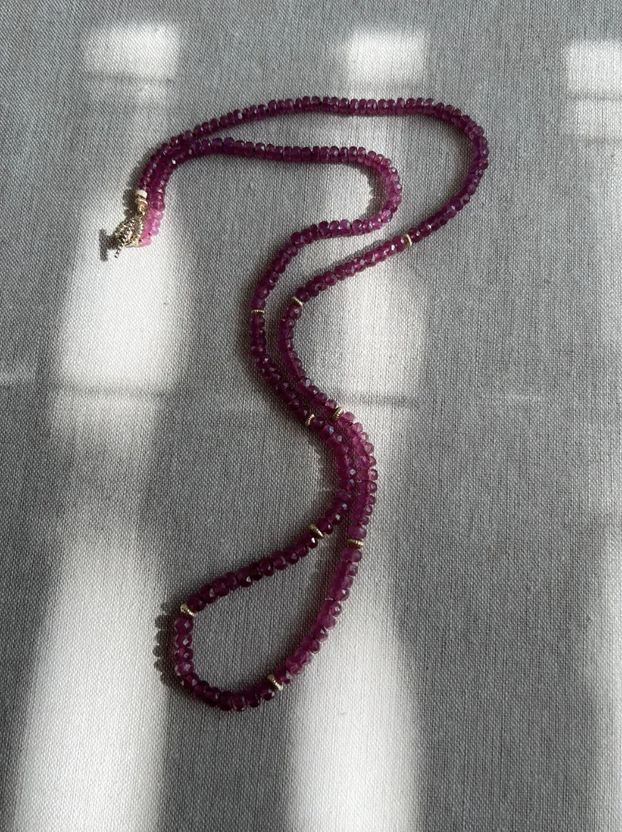 Ruby Necklace with Gold Accents