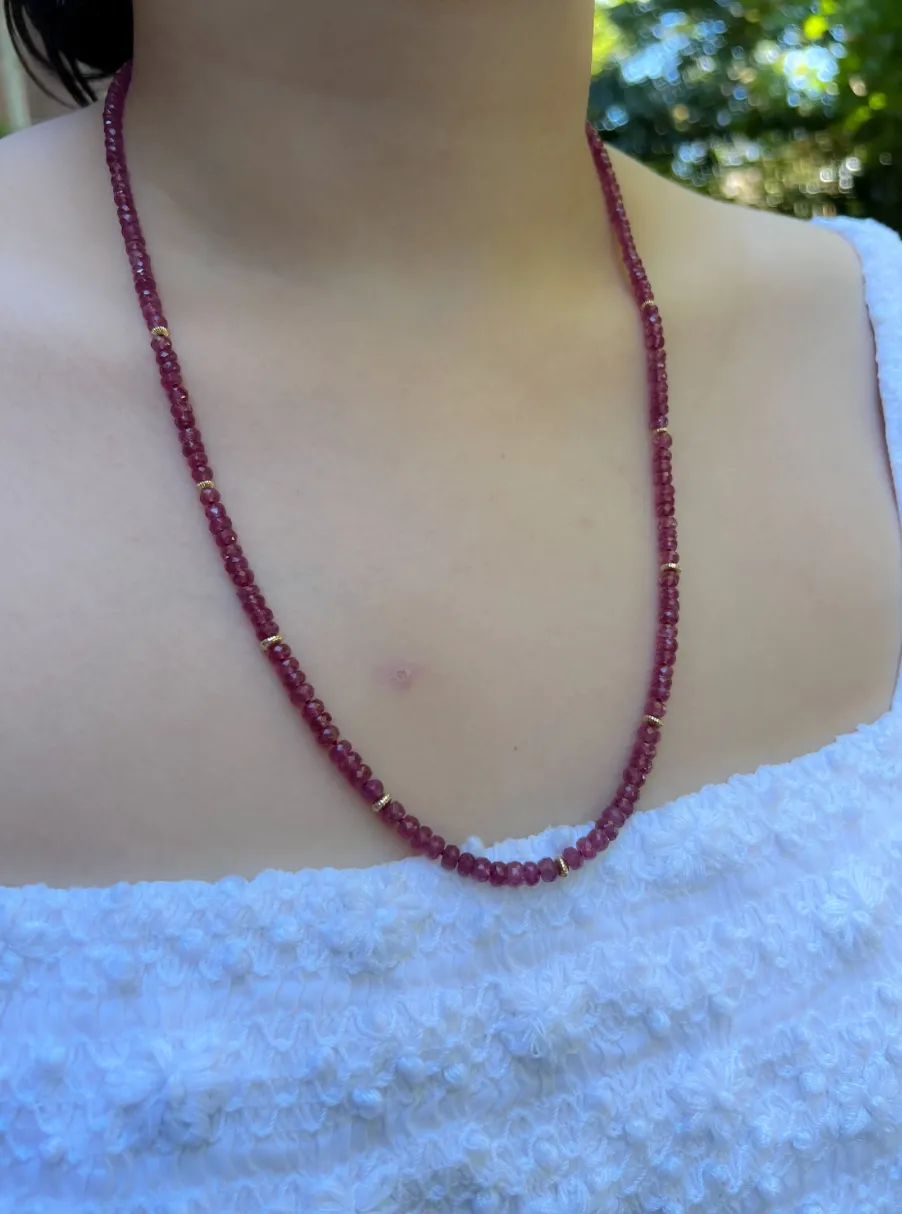 Ruby Necklace with Gold Accents
