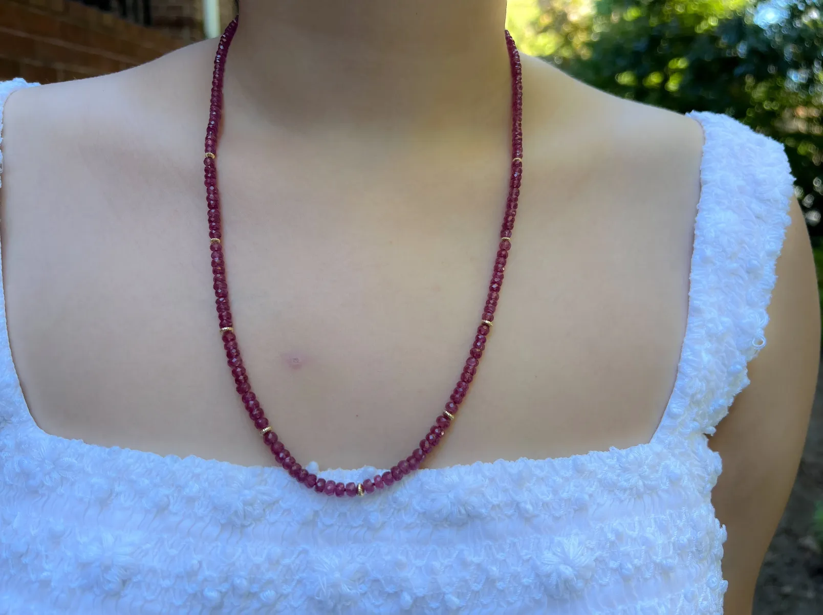 Ruby Necklace with Gold Accents