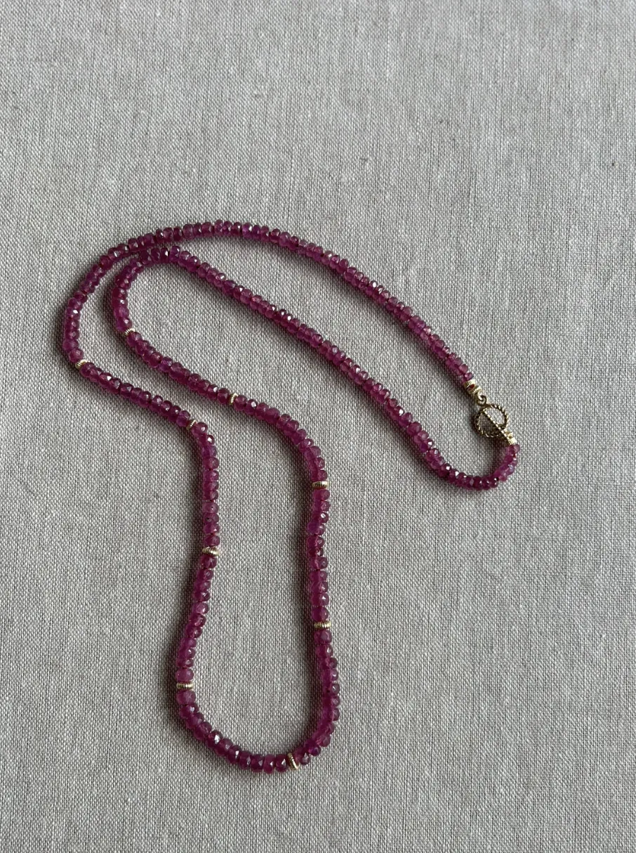 Ruby Necklace with Gold Accents