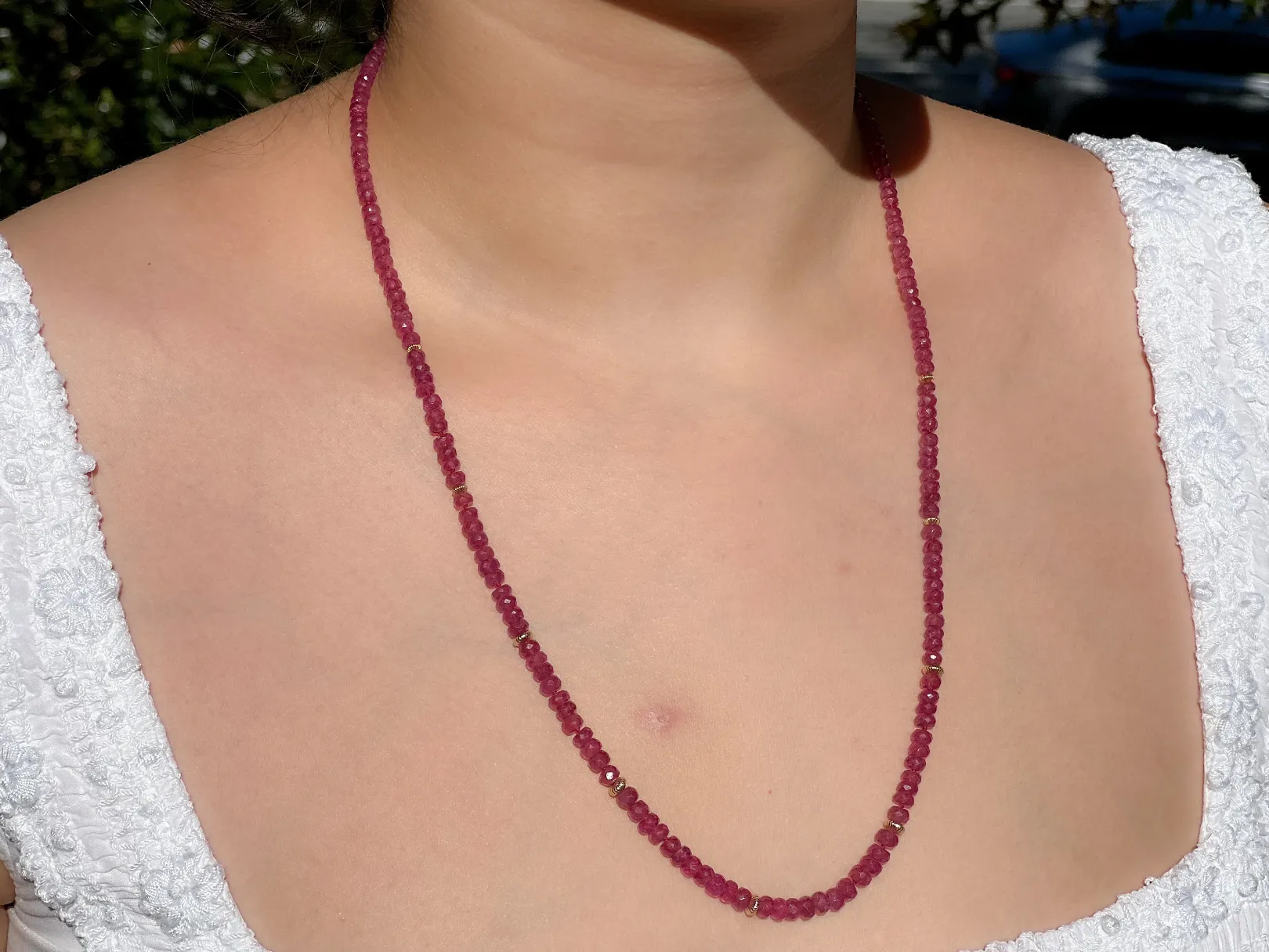 Ruby Necklace with Gold Accents