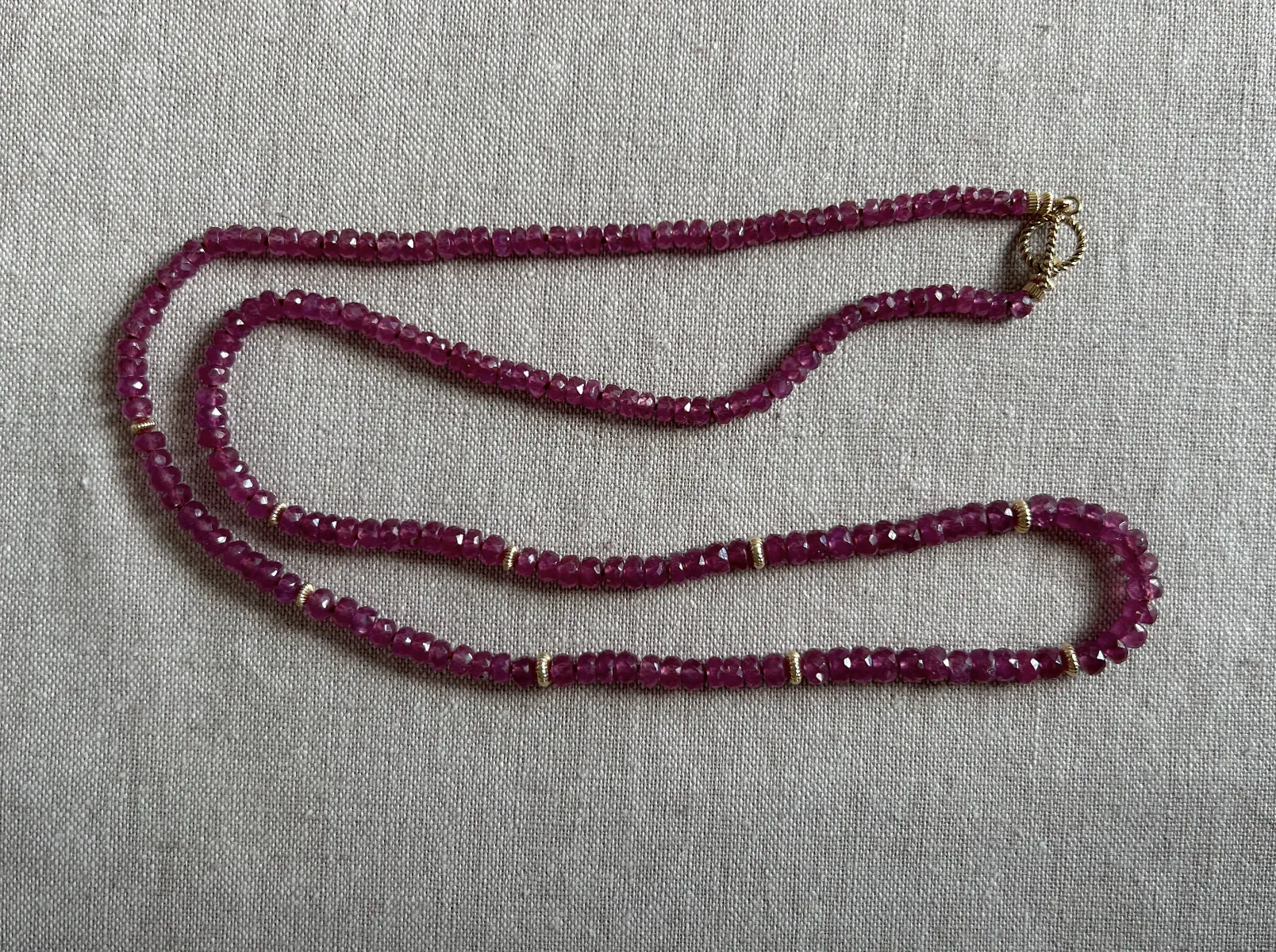 Ruby Necklace with Gold Accents