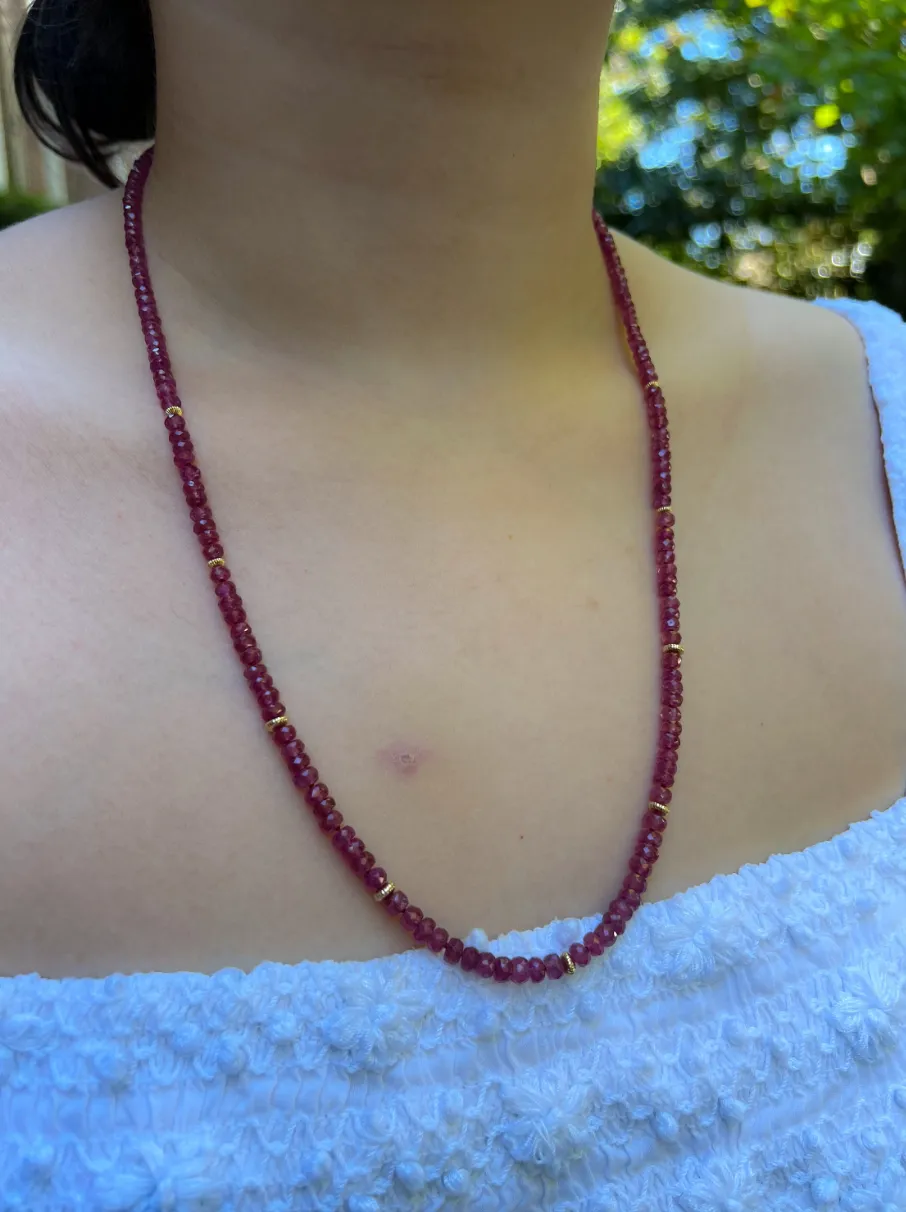 Ruby Necklace with Gold Accents