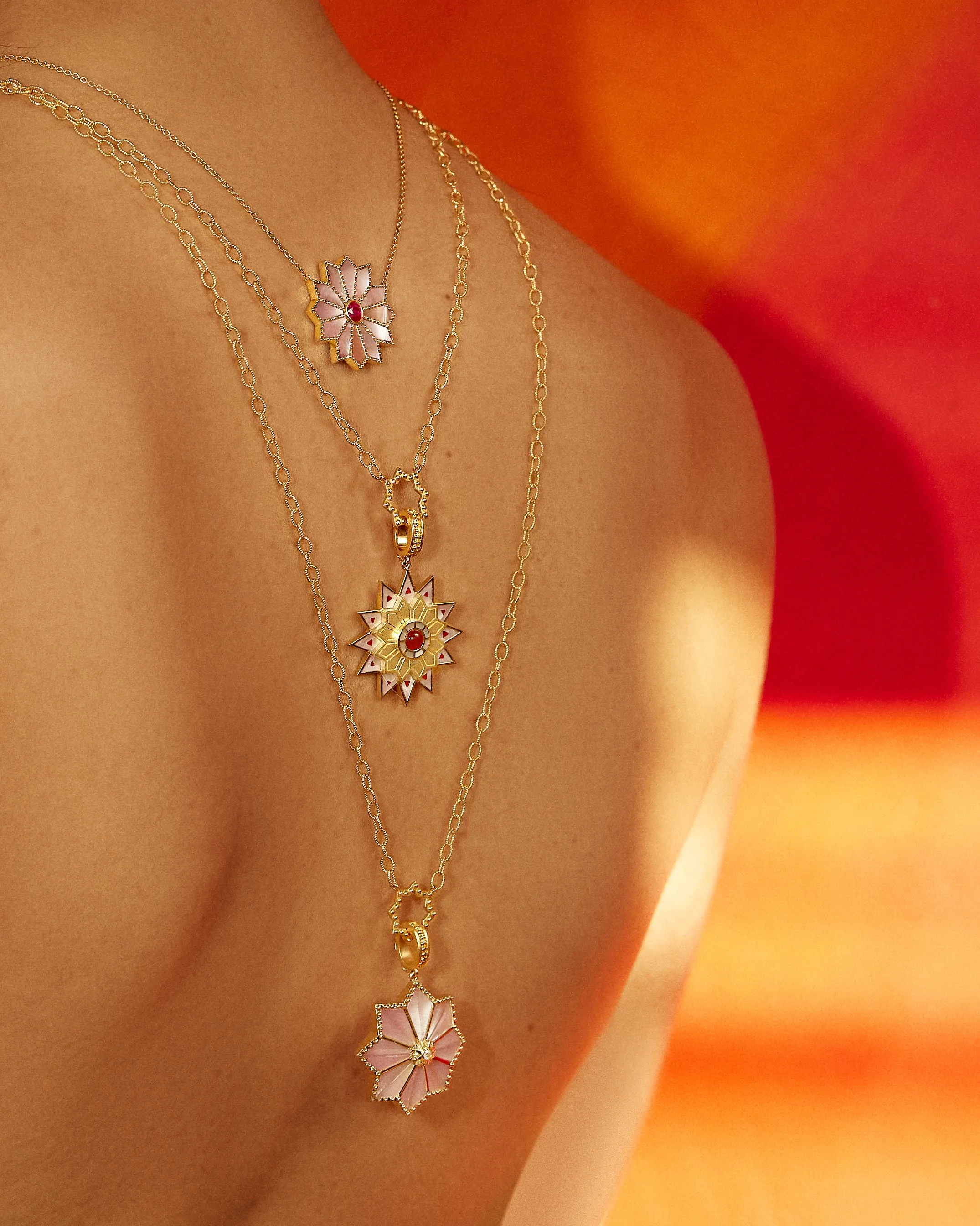 Sacred Flower Inlay Necklace