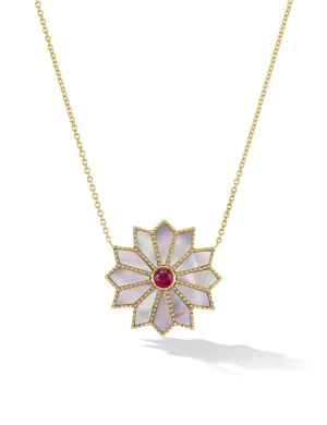 Sacred Flower Inlay Necklace