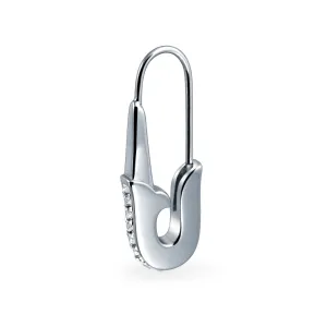 Safety Pin Brooch Pin for Support with Crystal Accent Stainless Steel Add Charms