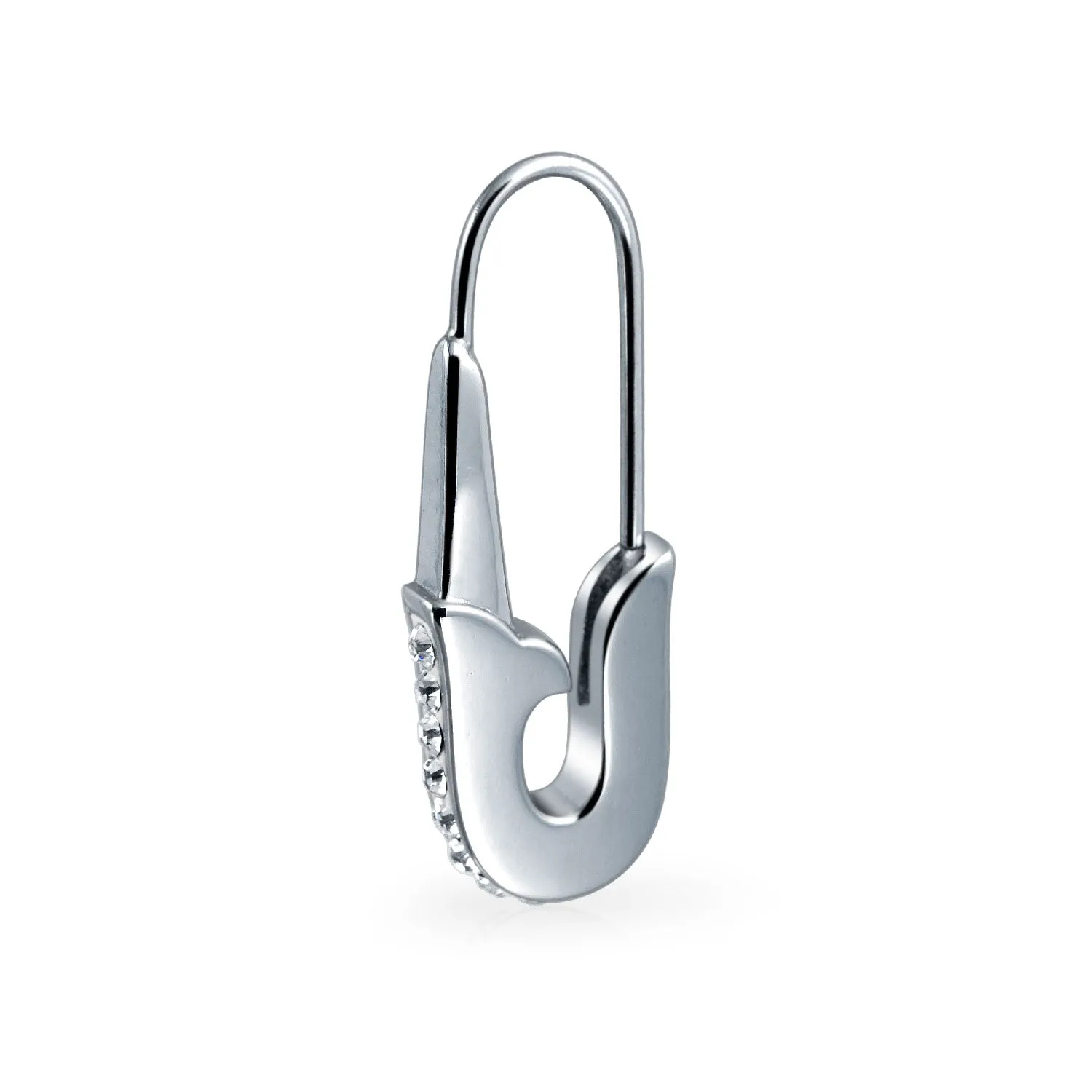 Safety Pin Brooch Pin for Support with Crystal Accent Stainless Steel Add Charms