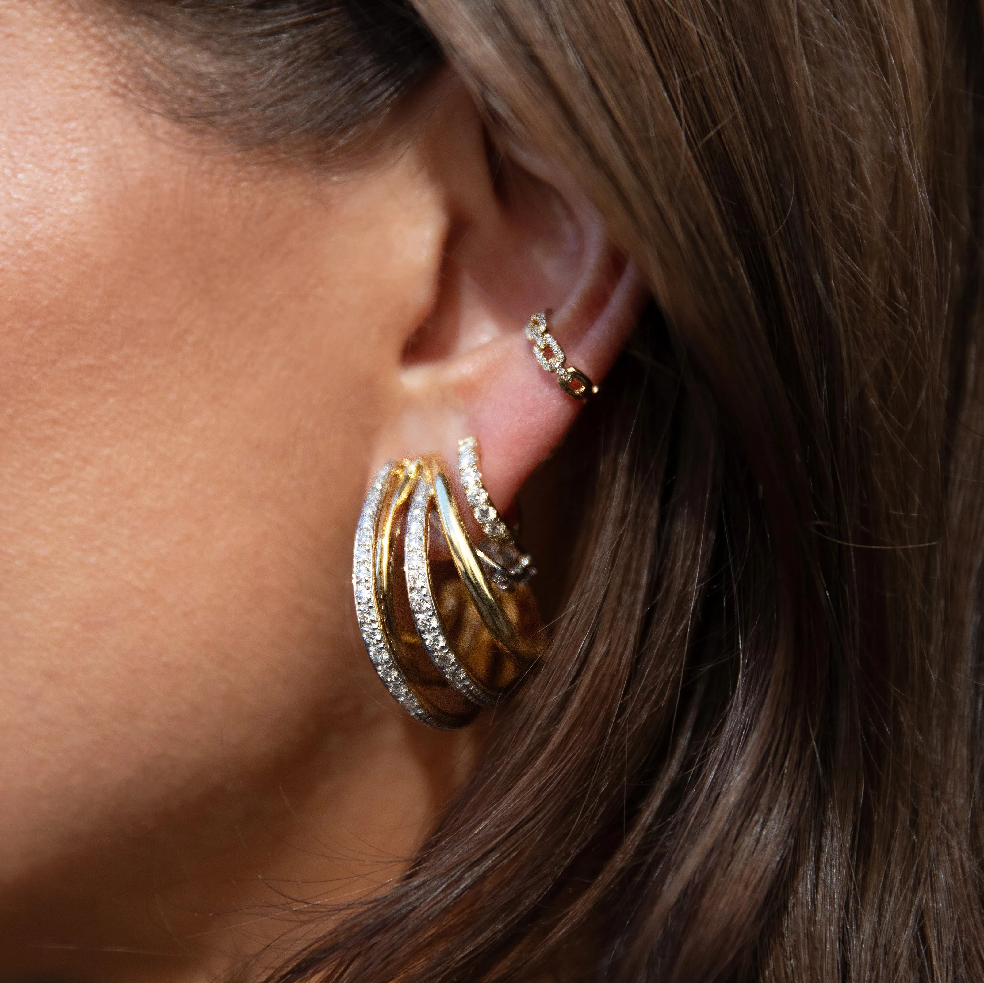 SALE Diamond Multi-Layer Earrings
