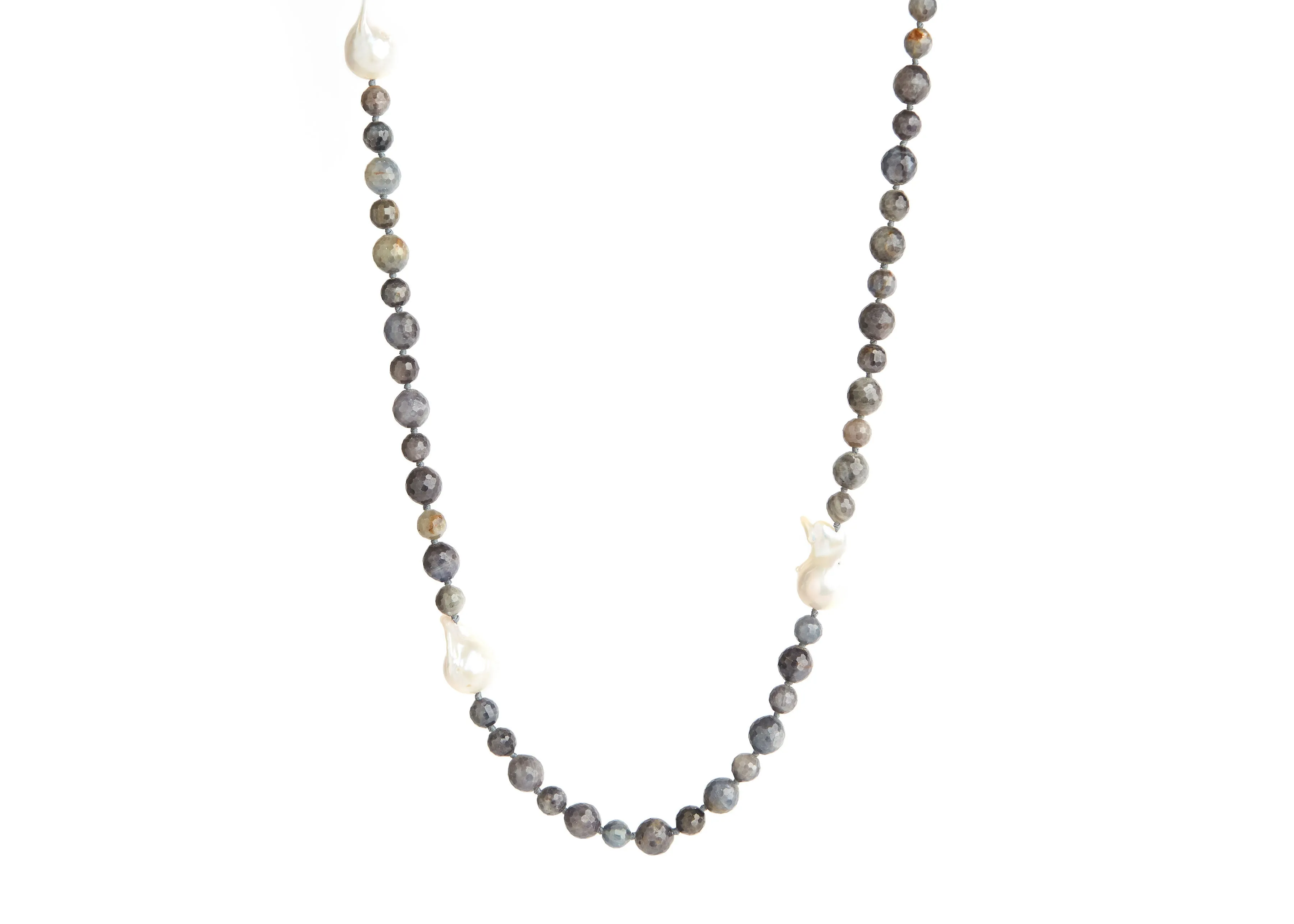 Sapphire & Baroque Pearl Necklace