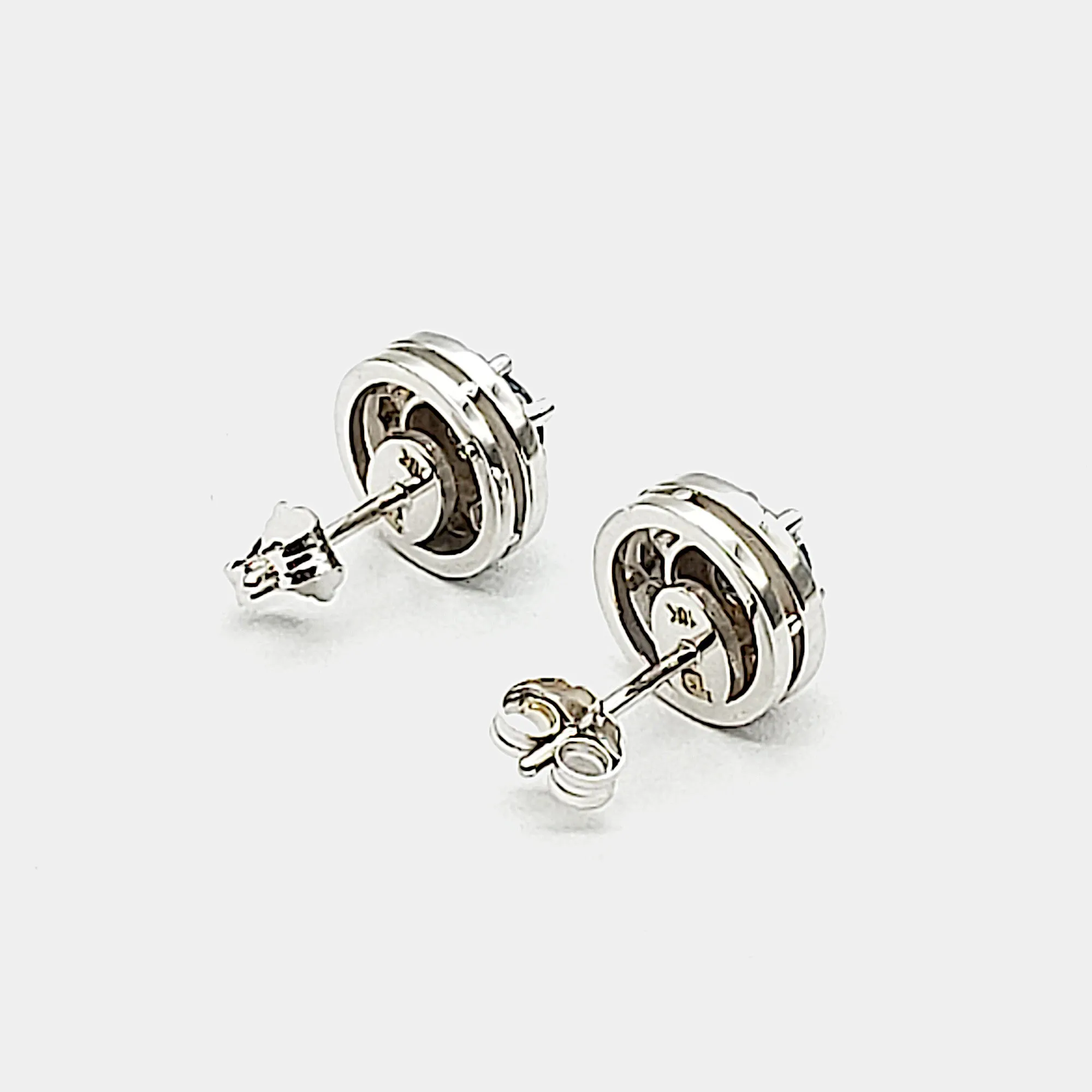 Sapphire & Diamond Halo Earrings