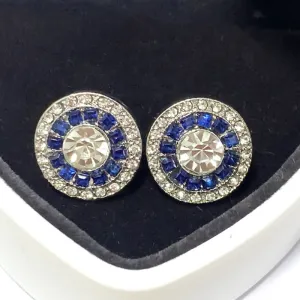 Sapphire Men's Stud Earrings Jewelry Unisex