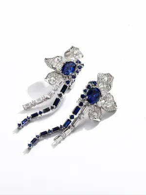 Sapphire Two-tone Waterfall Earrings