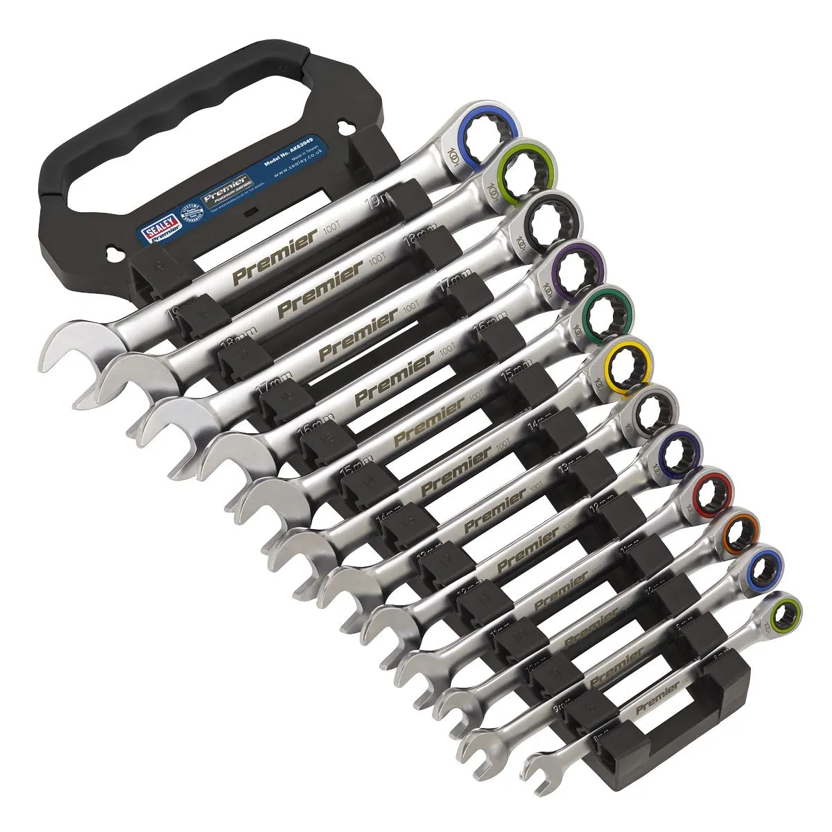 Sealey Premier Platinum Combination Ratchet Spanner Set 12pc Metric - Premier Platinum
